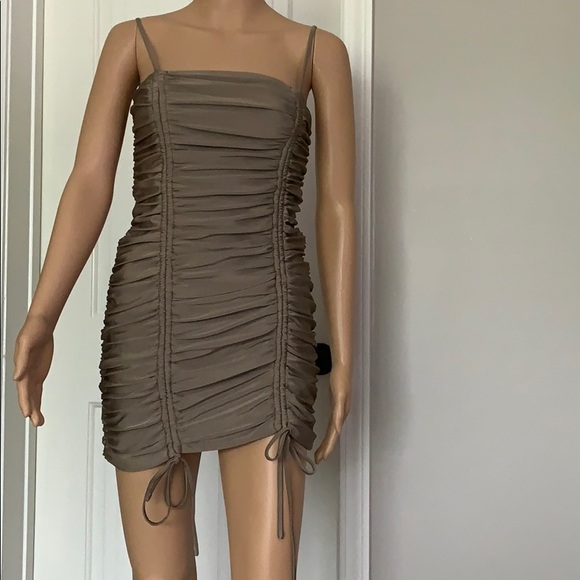Tiger Mist Zion Ruched Shimmer Mini Party Dress - Picture 4 of 6
